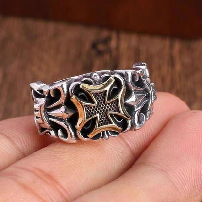 Wholesale Jewelry Retro Cross Alloy Plating Adjustable Ring