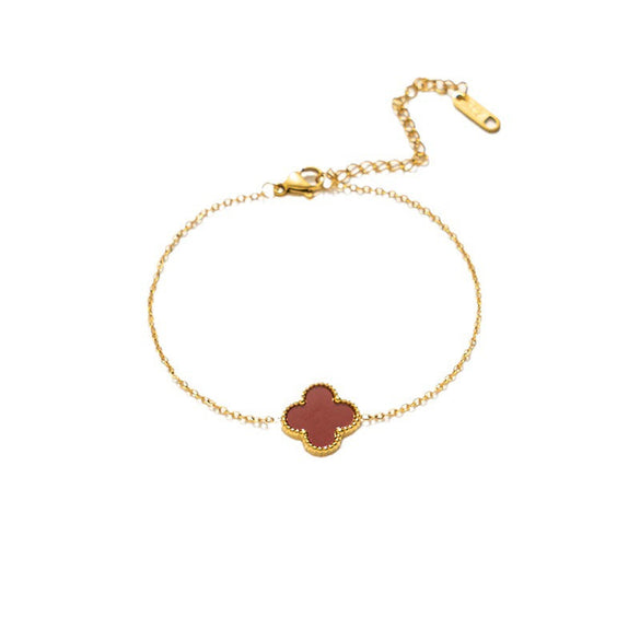 Moderate Luxury Women Rhombus Titanium Steel 18K Gold Plated Bracelets