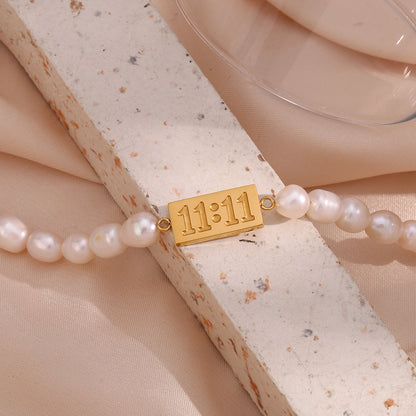 Fashion Number Stainless Steel Bracelets Pearl Stainless Steel Bracelets