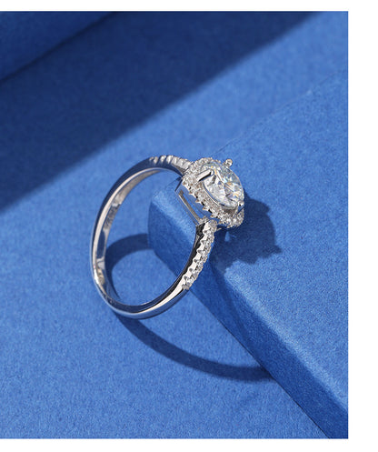 Simple Style Heart Shape Sterling Silver Moissanite Rings In Bulk