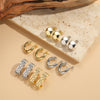 Cross-border hot-selling light luxury, high-end football-type design, textured earrings, niche and versatile, ins-style personalized earrings for women