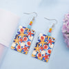 1 Pair Vacation Starfish Shell Printing Arylic Drop Earrings