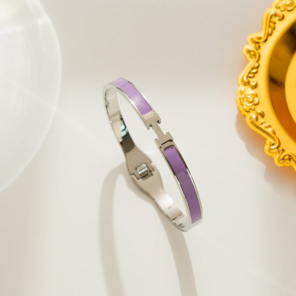 Korean Round Titanium Steel 18K Gold Plated Bangles