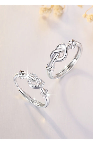 Wholesale Lady Heart Shape Sterling Silver Plating Inlay Artificial Gemstones Open Ring