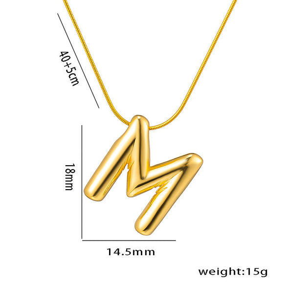 Moderate Luxury Letter Text Number Titanium Steel 18K Gold Plated Necklaces