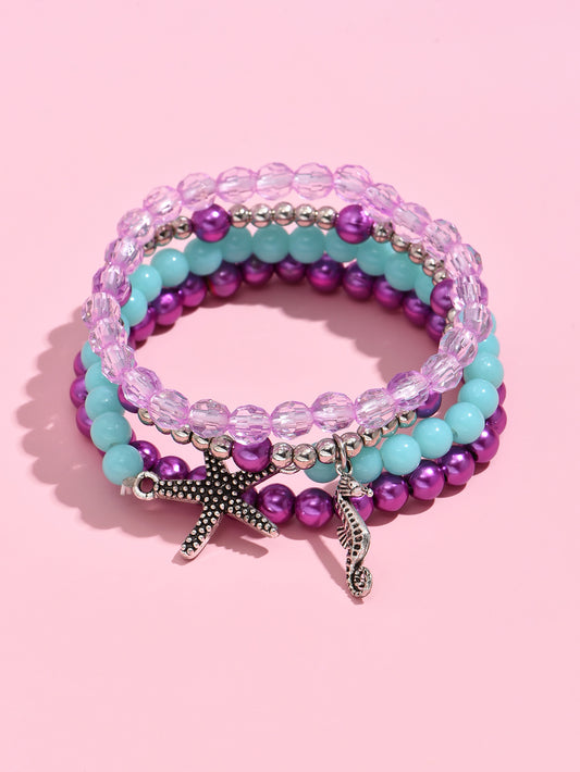 Ethnic Style Starfish Arylic Alloy Beaded Bracelets 1 Set