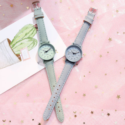 Vintage Style Solid Color Buckle Quartz Women's Watches