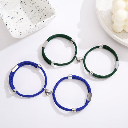 Nihaojewelry Wholesale Jewelry New Stainless Steel Lettering Alloy Heart Magnet Bracelets