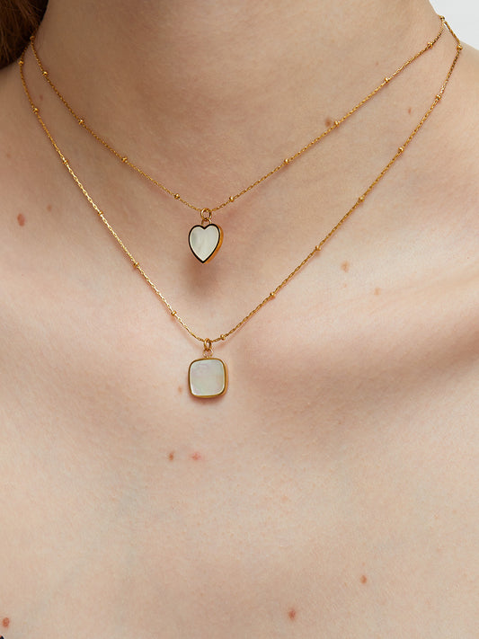 Simple Style Heart Shape Titanium Steel Inlay Gem Pendant Necklace 1 Piece