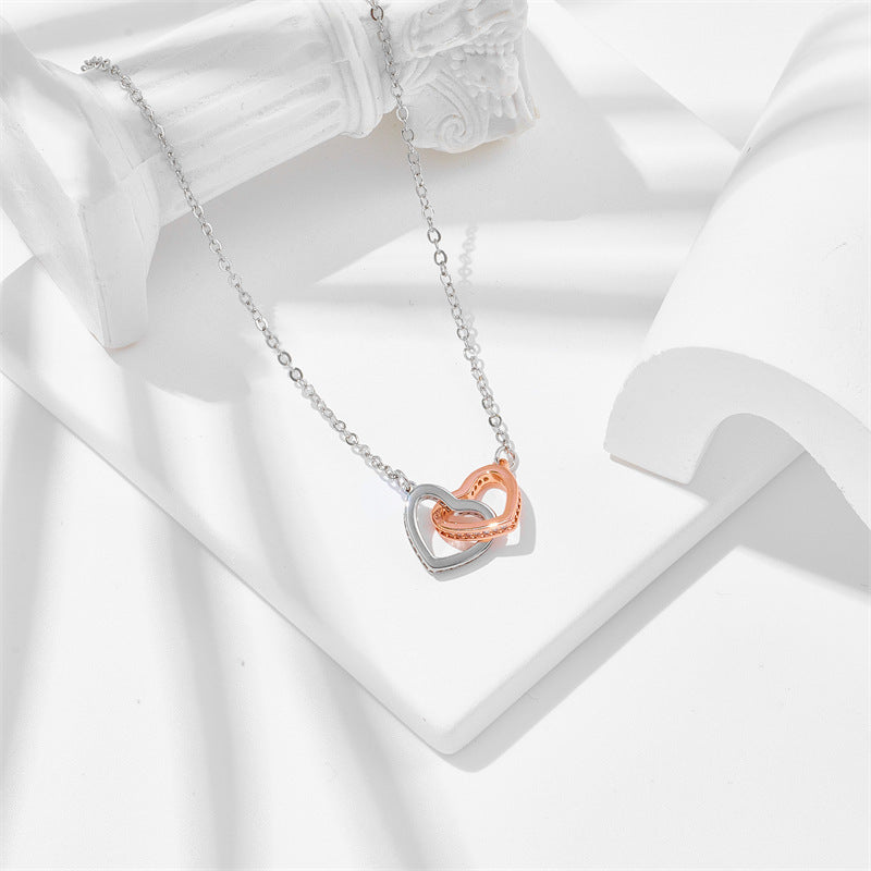 Wholesale Simple Style Heart Shape Sterling Silver Zircon Pendant Necklace