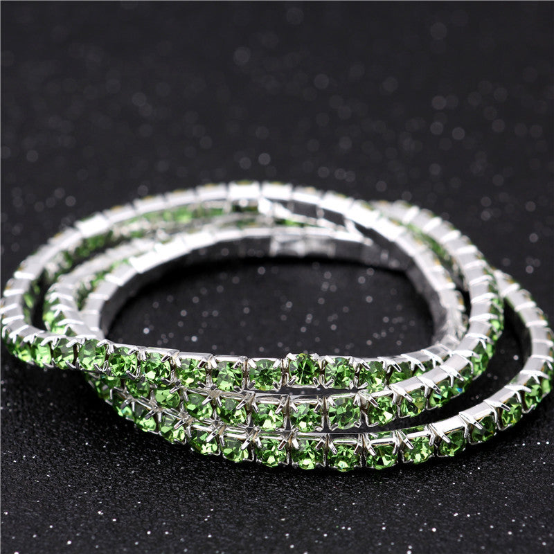 Simple Style Geometric Crystal Rhinestone Gem Bracelets