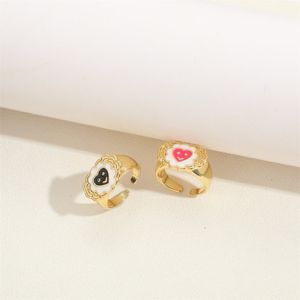 European and American popular retro light luxury, high-end sense of love, opening adjustable rings, unisex personality, and versatile rings