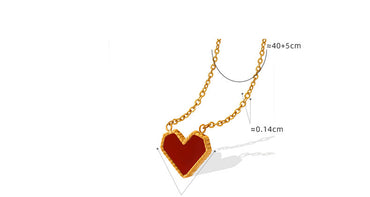 Sweet Heart Shape Titanium Steel Inlaid Acrylic Women's Earrings Necklace