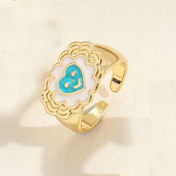 European and American popular retro light luxury, high-end sense of love, opening adjustable rings, unisex personality, and versatile rings