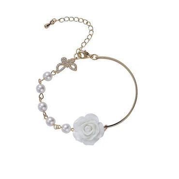 Simple Style Flower Bow Knot Alloy Inlay Zircon Women's Bracelets Earrings