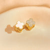 Minimalist Titanium Steel Diamond Inlay Stud Earrings