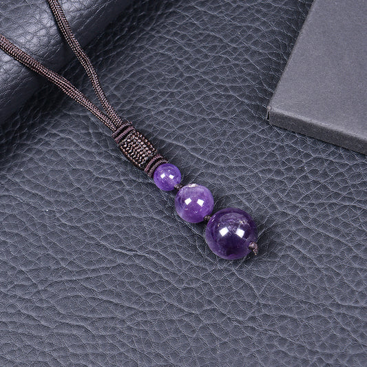 Simple Style Printing Natural Stone Pendant Necklace