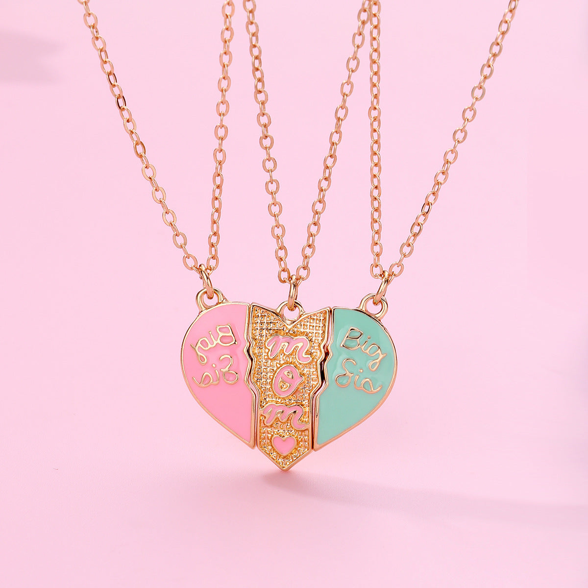 Cartoon Style Heart Shape Alloy Enamel Plating Mother's Day Mother&daughter Mother&son Pendant Necklace
