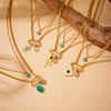 Fashion Square Octagram Chain Stainless Steel Electroplating Necklaces