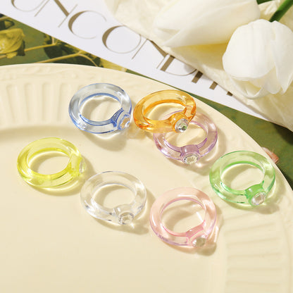 Simple Candy Color Acrylic Ring Wholesale