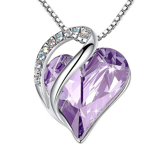 Sweet Heart Shape Sterling Silver Plating Inlay Artificial Gemstones Pendant Necklace 1 Piece