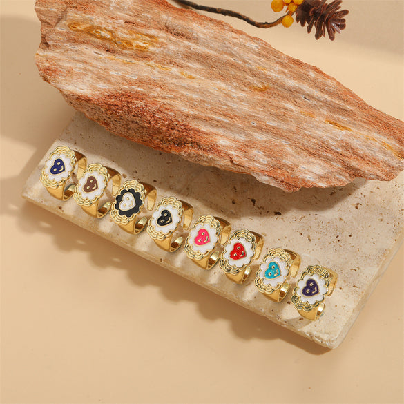 European and American popular retro light luxury, high-end sense of love, opening adjustable rings, unisex personality, and versatile rings