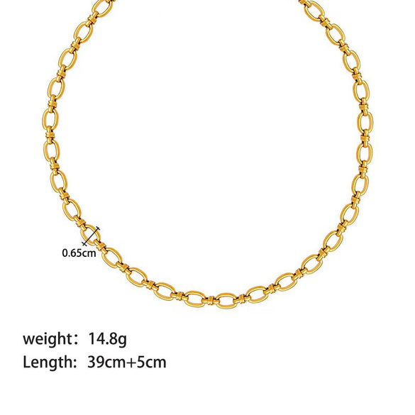 IG Style Chain Geometric Stainless Steel PVD Cloating Necklaces