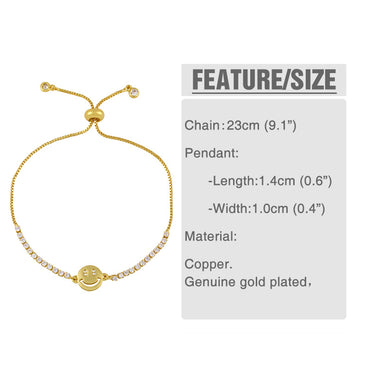 Fashion Geometric Copper 18k Gold Plated Artificial Gemstones Bracelets In Bulk