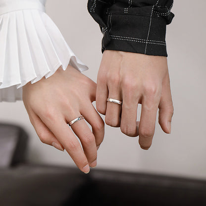 Classic Style Korean Style Geometric Alloy Valentine's Day Couple Open Rings