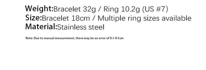 Titanium Steel IG Style Geometric Plating Rings Bracelets