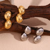 Fashion Peanut Geometric Stainless Steel 18K Gold Plated Stud Earrings