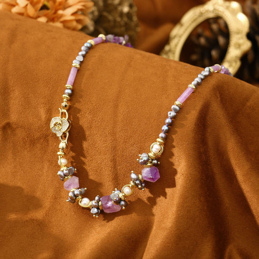Retro U Shape Freshwater Pearl Glass Beaded Women's Bracelets Necklace