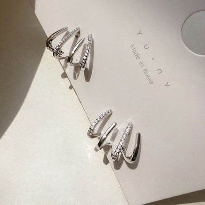 Fashion Geometric Diamond Multiple Circles Hoop Earrings Wholesale