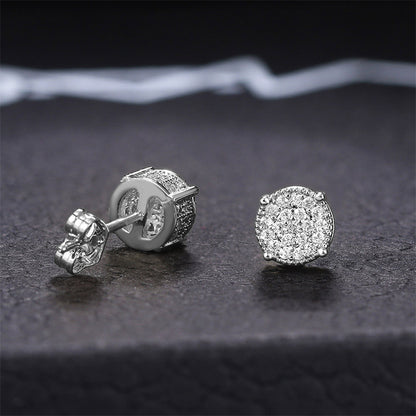 Fashion Geometric Copper Ear Studs Plating Artificial Gemstones Copper Earrings