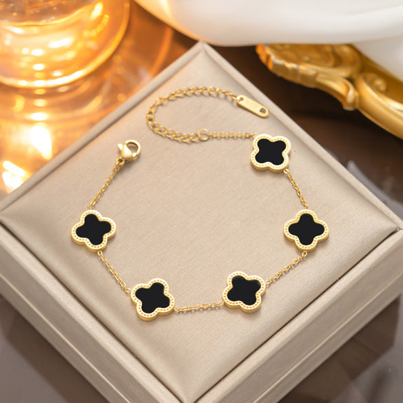 Flower Titanium Steel 18K Gold Plated Necklaces