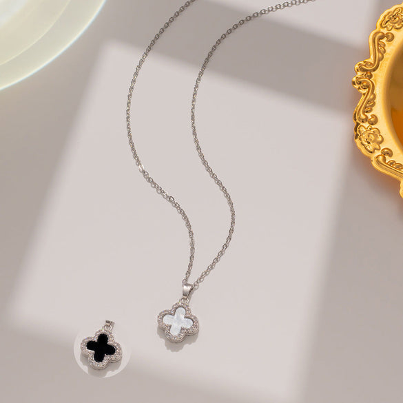 Quadrilateral Geometric Titanium Steel 18K Gold Plated Necklaces