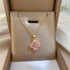 Minimalist Geometric Titanium Steel Diamond Inlay Necklaces