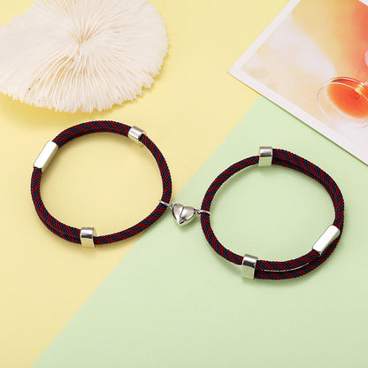 Nihaojewelry Wholesale Jewelry New Stainless Steel Lettering Alloy Heart Magnet Bracelets