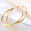 1 Pair Simple Style Solid Color Plating Titanium Steel Gold Plated Earrings