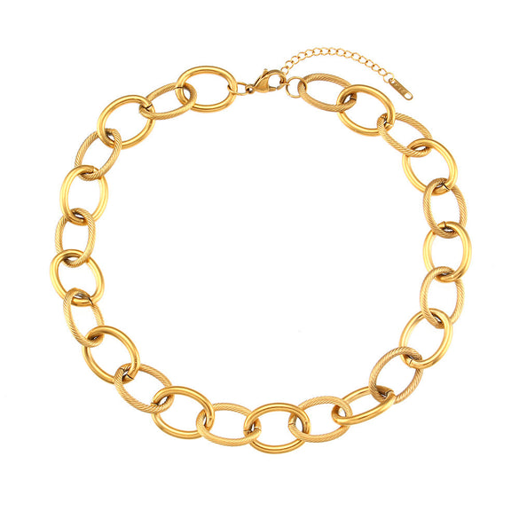 Minimalist Circle Geometric Stainless Steel 18K Gold Plated Necklaces