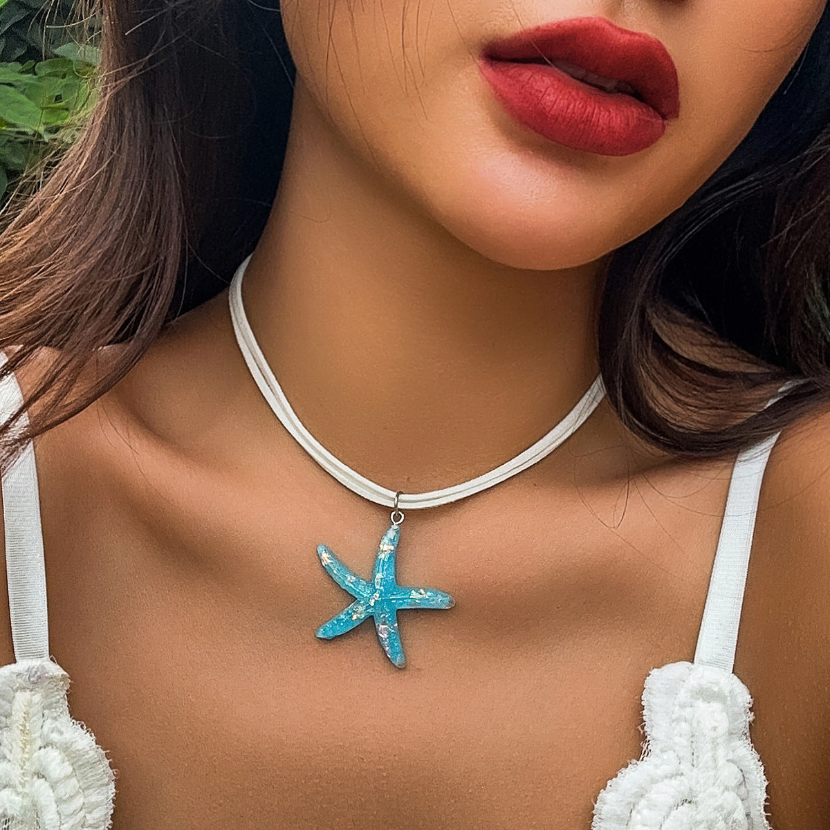 European and American cross-border jewelry, personalized DIY starfish tassel necklace, beach mermaid, bohemian new accessories
