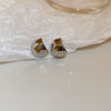 Circle Heart Geometric Metal Electroplating Earrings