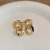 Circle Heart Geometric Metal Electroplating Earrings