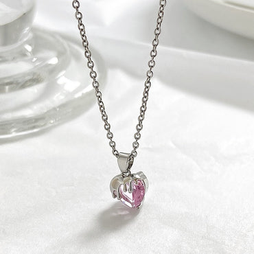 1 Piece Sweet Heart Shape Alloy Plating Artificial Rhinestones Women's Necklace