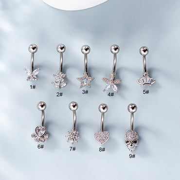 Fashion Heart Shape Metal Plating Belly Ring