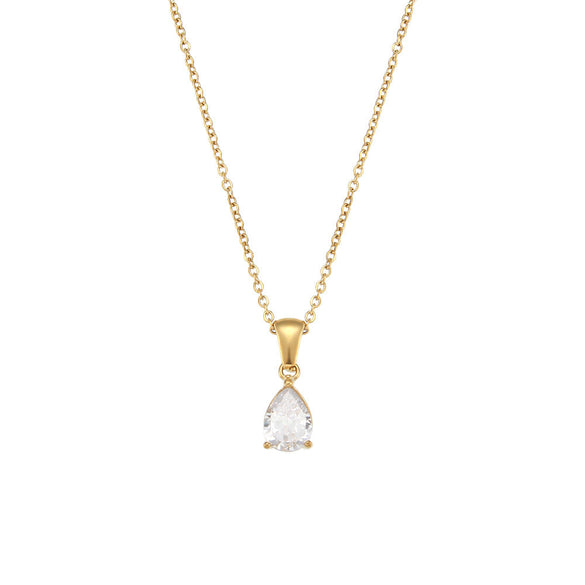 Minimalist Ellipse Geometric Stainless Steel 18K Gold Plated Necklaces