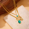 Fashion Square Octagram Chain Stainless Steel Electroplating Necklaces