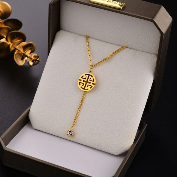 Geometric Titanium Steel 18K Gold Plated Necklaces