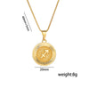 Fashion Zodiac Sign Letter Text Number Titanium Steel 18K Gold Plated Necklaces