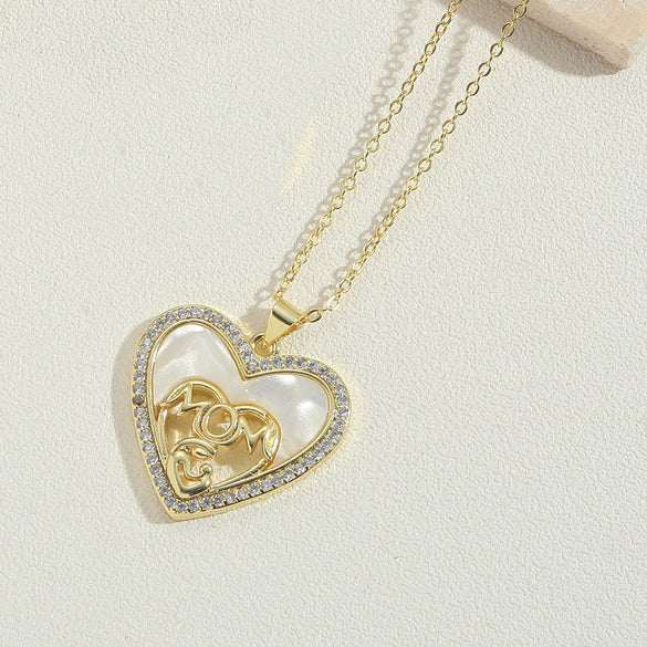 Cross-border popular simple personal shape Mother's Day gift pendant clavicle chain fashion trend ladies mother necklace